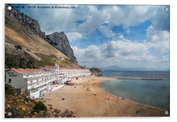 Sandy Bay, Gibraltar Acrylic by Fine art by Rina