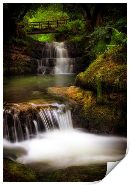 The Sychryd Cascades Print by Leighton Collins