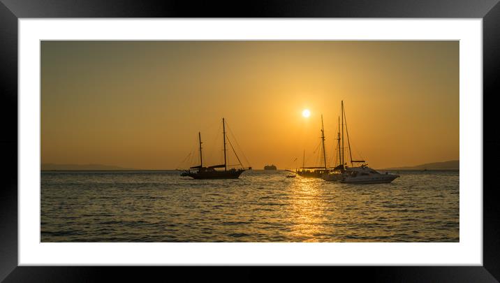 Sunset in Mykonos  Framed Mounted Print by Naylor's Photography
