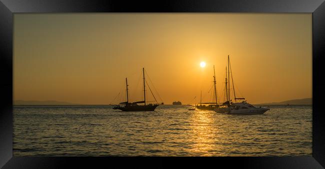 Sunset in Mykonos  Framed Print by Naylor's Photography