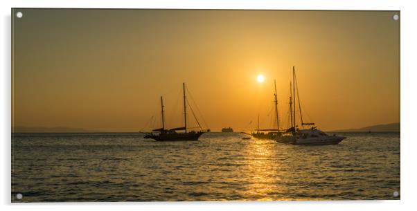 Sunset in Mykonos  Acrylic by Naylor's Photography