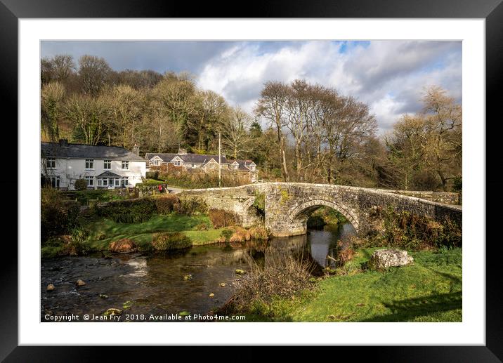 Huckworthy Bridge - Dartmoor Framed Mounted Print by Jean Fry