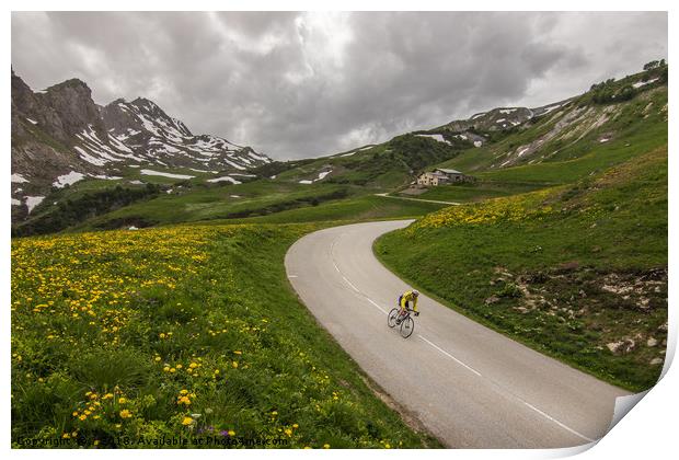 Montain Cycling Landscape Print by Fabrizio Malisan