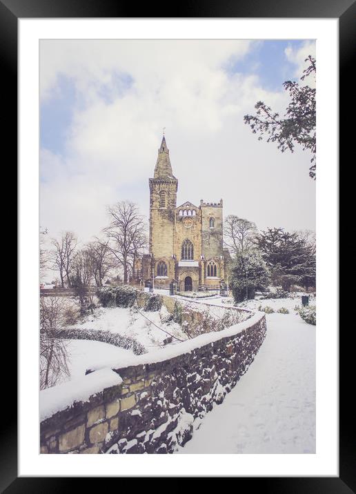 Snowy Road to the Abbey Framed Mounted Print by Keith Rennie