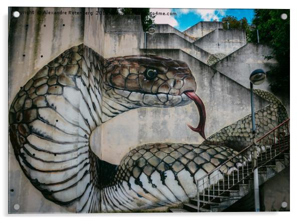 Snake or cobra street art Acrylic by Alexandre Rotenberg