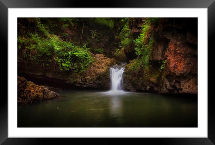 The Lower Sychryd Cascades Framed Mounted Print by Leighton Collins