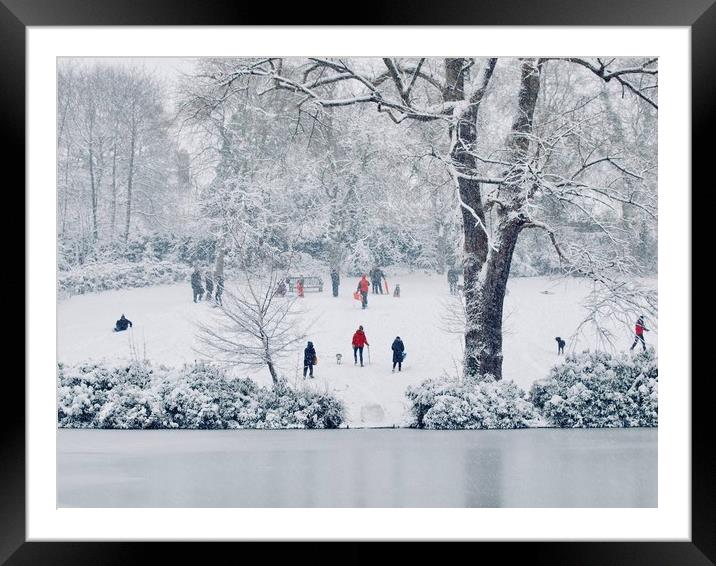 Park in Winter  Framed Mounted Print by Victor Burnside