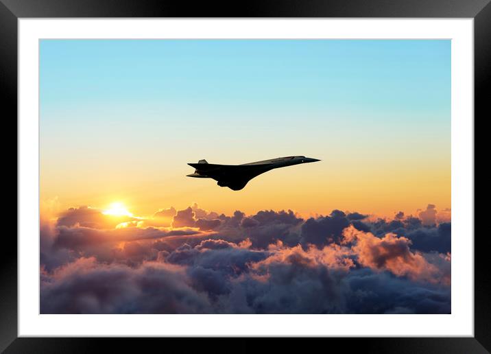 Concorde Above The Clouds Framed Mounted Print by J Biggadike