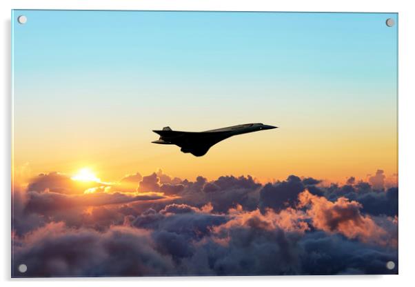 Concorde Above The Clouds Acrylic by J Biggadike