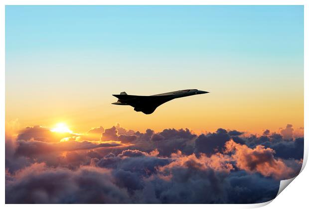 Concorde Above The Clouds Print by J Biggadike