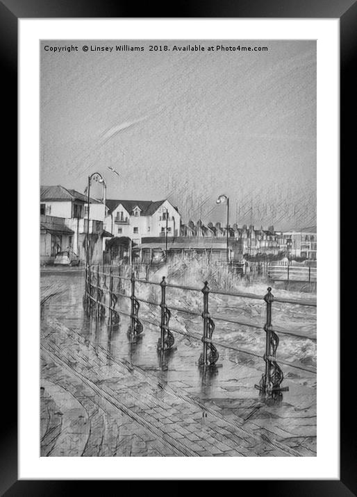 Digital Swanage 2 Framed Mounted Print by Linsey Williams