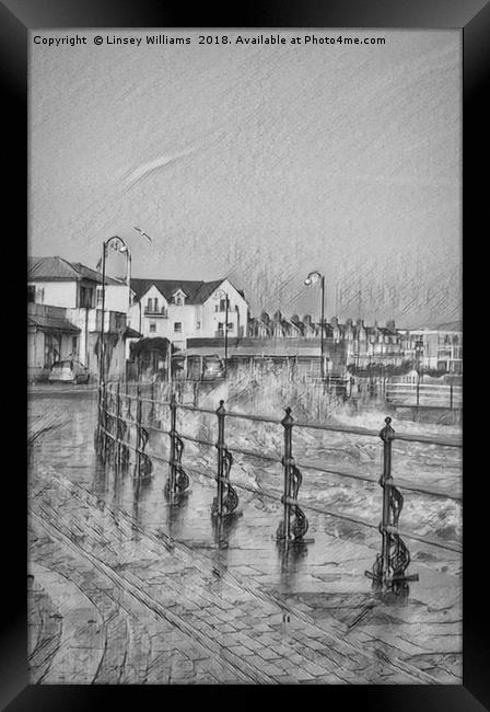 Digital Swanage 2 Framed Print by Linsey Williams