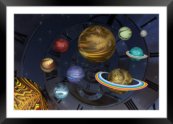 Planetary Time Spiral Framed Mounted Print by Steve Purnell