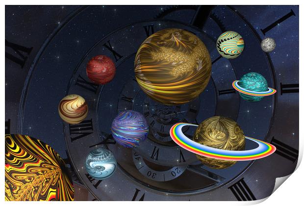 Planetary Time Spiral Print by Steve Purnell
