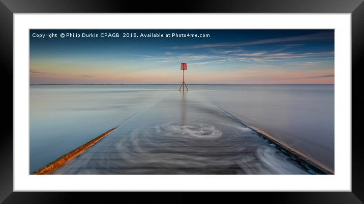 Lytham Jetty With Swirling Tide Framed Mounted Print by Phil Durkin DPAGB BPE4