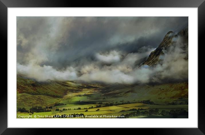 GREAT LANGDALE IN EARLY MORNING MIST Framed Mounted Print by Tony Sharp LRPS CPAGB