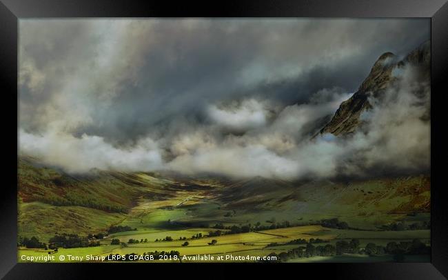 GREAT LANGDALE IN EARLY MORNING MIST Framed Print by Tony Sharp LRPS CPAGB