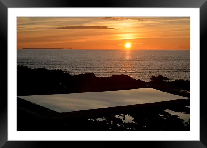The Bathing Pool at Westward Ho Framed Mounted Print by graham young