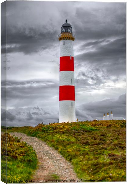 Tarbatness Lighthouse Canvas Print by Alan Simpson