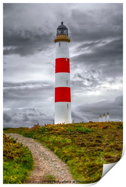 Tarbatness Lighthouse Print by Alan Simpson