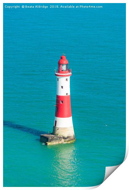 Beachy Head lighthouse Print by Beata Aldridge