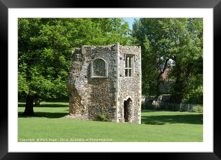 Ruined dovecote of medieval abbey in Bury St Edmunds Framed Mounted Print by Mark Roper