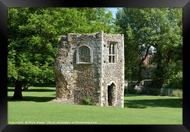 Ruined dovecote of medieval abbey in Bury St Edmunds Framed Print by Mark Roper