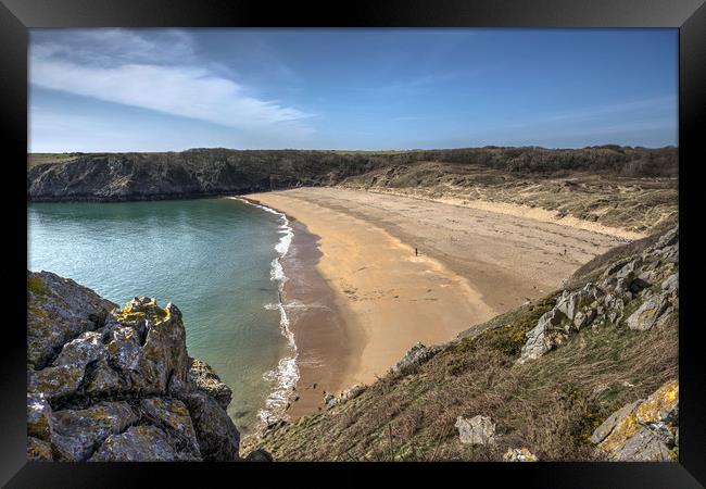 Barafundle Bay, Pembrokeshire, West Wales Framed Print by Kevin Arscott