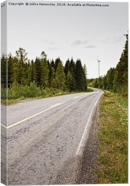 Road To The Windmill Canvas Print by Jukka Heinovirta