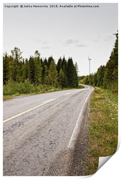 Road To The Windmill Print by Jukka Heinovirta