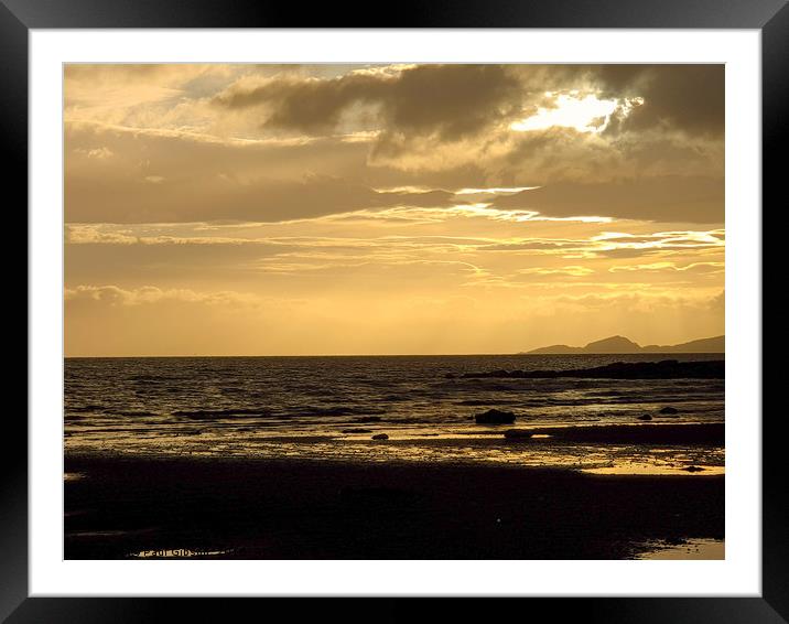 Ardrossan North Shore At Sunset Framed Mounted Print by Paul Gibson