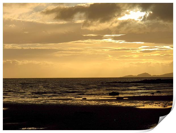 Ardrossan North Shore At Sunset Print by Paul Gibson