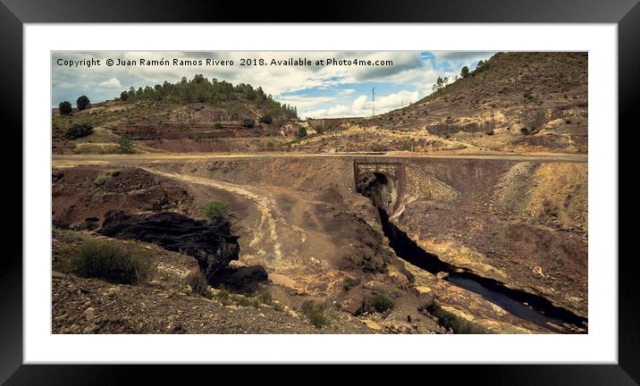 Big black rock and stone bridge in the mining comp Framed Mounted Print by Juan Ramón Ramos Rivero