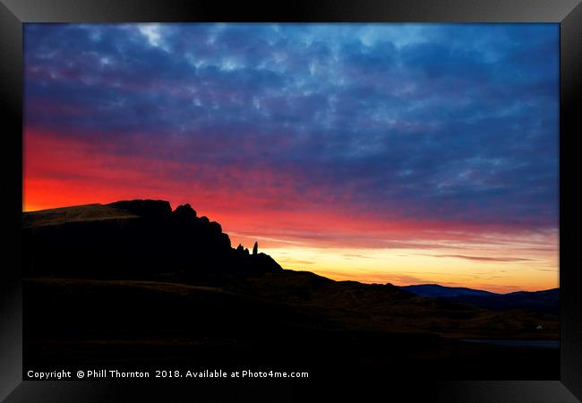 Sunsetting over The Old Man of Storr No.2 Framed Print by Phill Thornton