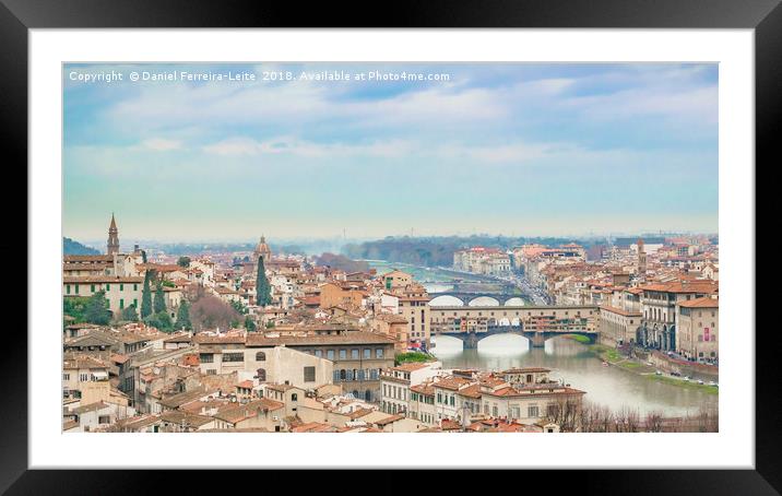 Aerial View Florence, Italy Framed Mounted Print by Daniel Ferreira-Leite
