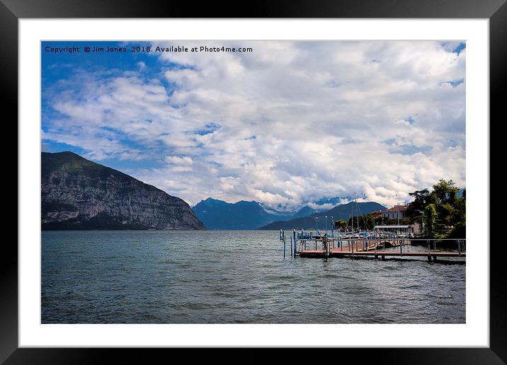 Lake Iseo looking north from Iseo Town Framed Mounted Print by Jim Jones