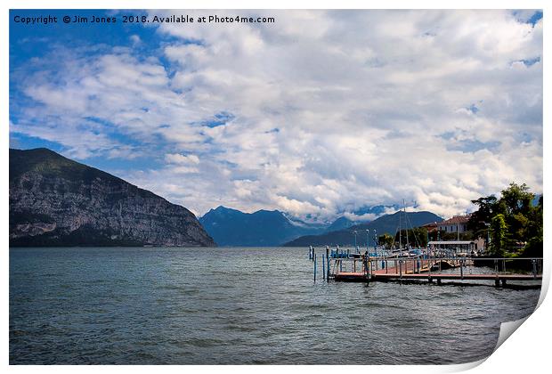 Lake Iseo looking north from Iseo Town Print by Jim Jones