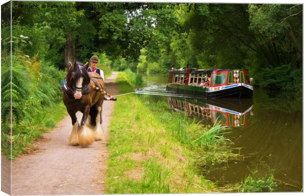 Horse and Barge Canvas Print by Pete Hemington