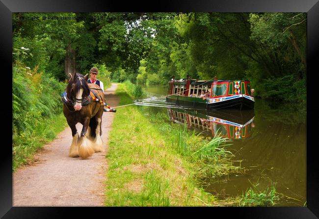 Horse and Barge Framed Print by Pete Hemington