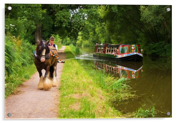 Horse and Barge Acrylic by Pete Hemington