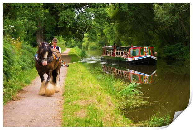 Horse and Barge Print by Pete Hemington