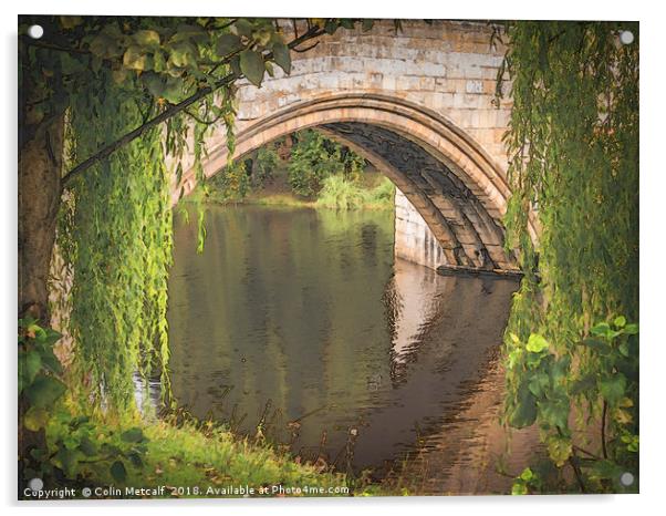 Warkworth Bridge Acrylic by Colin Metcalf