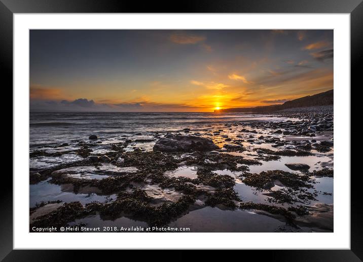 Sunset at Llantwit Beach  Framed Mounted Print by Heidi Stewart