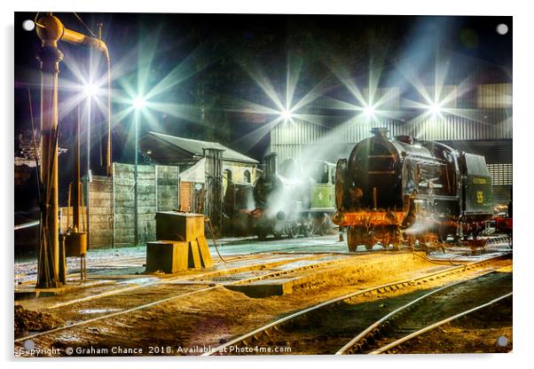 Bridgnorth Engine Yard Acrylic by Graham Chance