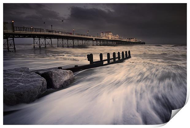 Worthing Pier Storm Force Print by Chester Tugwell