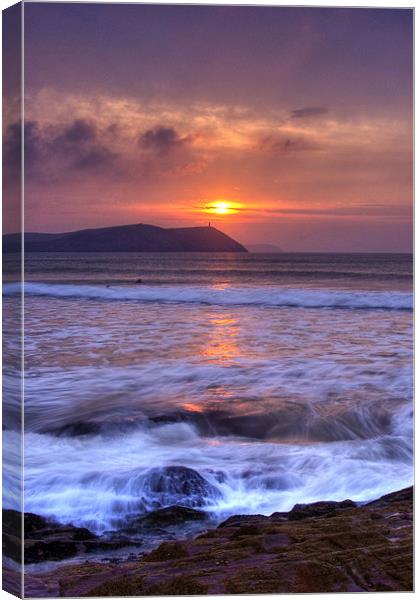 Sunset over Stepper Point Canvas Print by David Wilkins