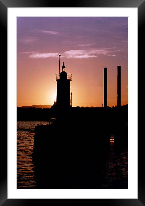 Lighthouse Sunset Framed Mounted Print by Mark Malaczynski