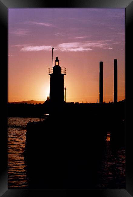 Lighthouse Sunset Framed Print by Mark Malaczynski