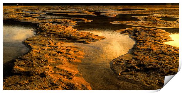 Sand & sea at Mawgan Porth Print by Rob Hawkins