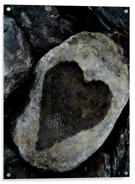 heart stone Acrylic by Heather Newton